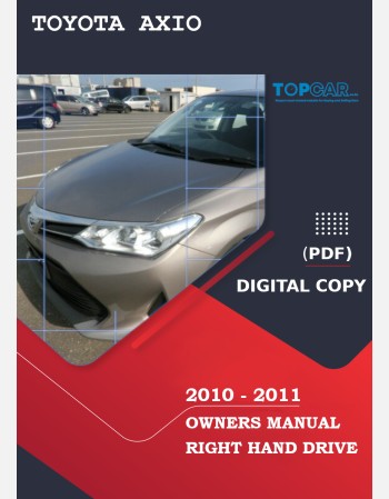 toyota axio 2010-2011 owners manual in english